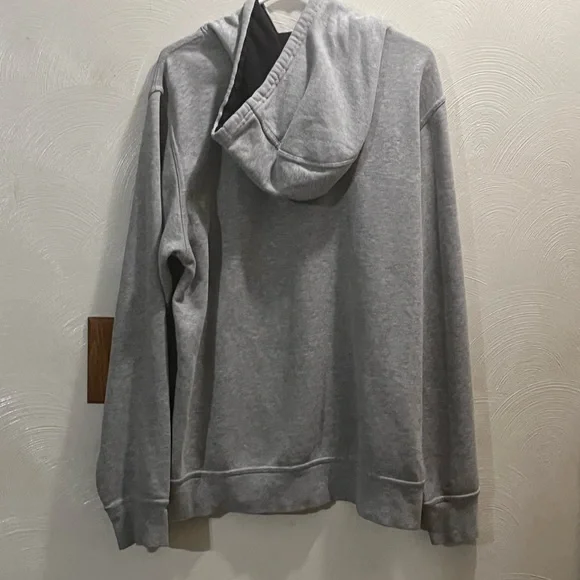 North Face Men’s Gray Hoodie with Black Logo. Men’s Large - Picture 3 of 8